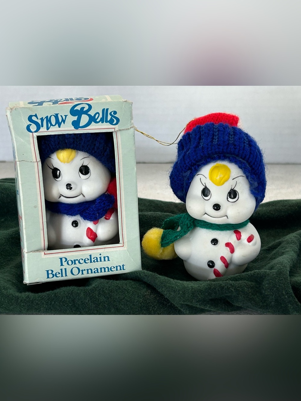 Vintage Giftco Snow Bells Porcelain Snow Men